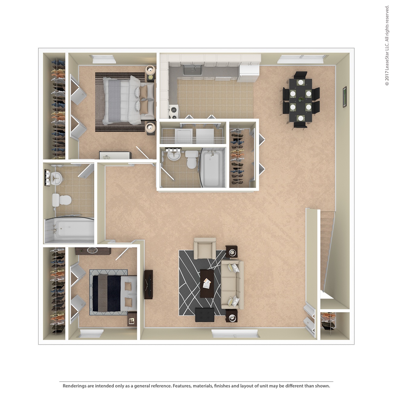 A floor plan of a house with a kitchen